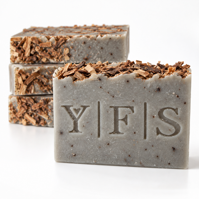 Rustic Wood-Topped Clay Soap Bars
